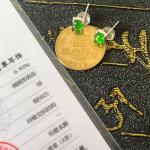 S925银镶嵌阳绿蛋形耳钉
